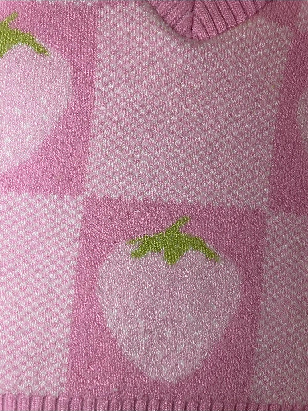 Pink Strawberry Knit Cropped Sweater Vest - Picture 5 of 5